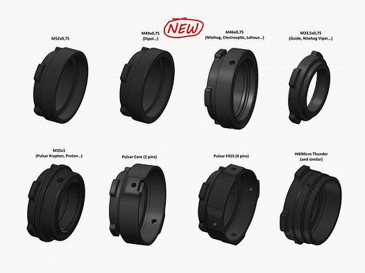 Rusan modular connector MCR for night vision device connector: M52x0.75 (e.g. Iray, Dedal, Leica Calanox, Jahnke)