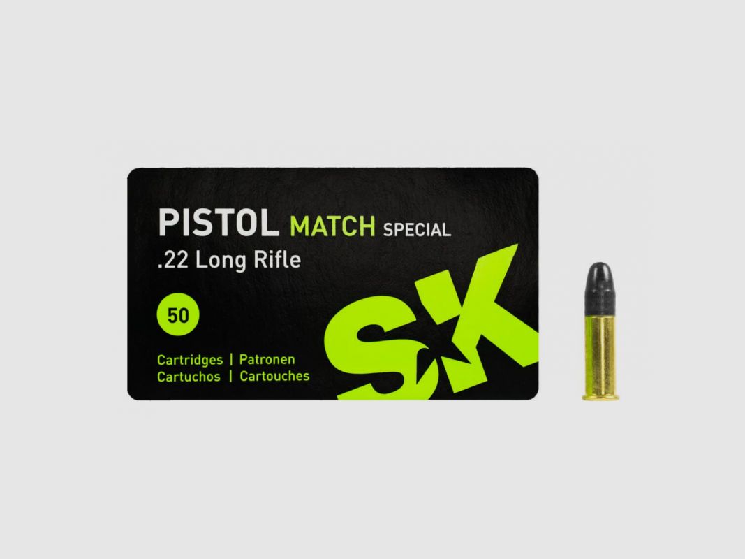 SK Pistol Match Special .22 LR RN 40 grain par 50 pièces