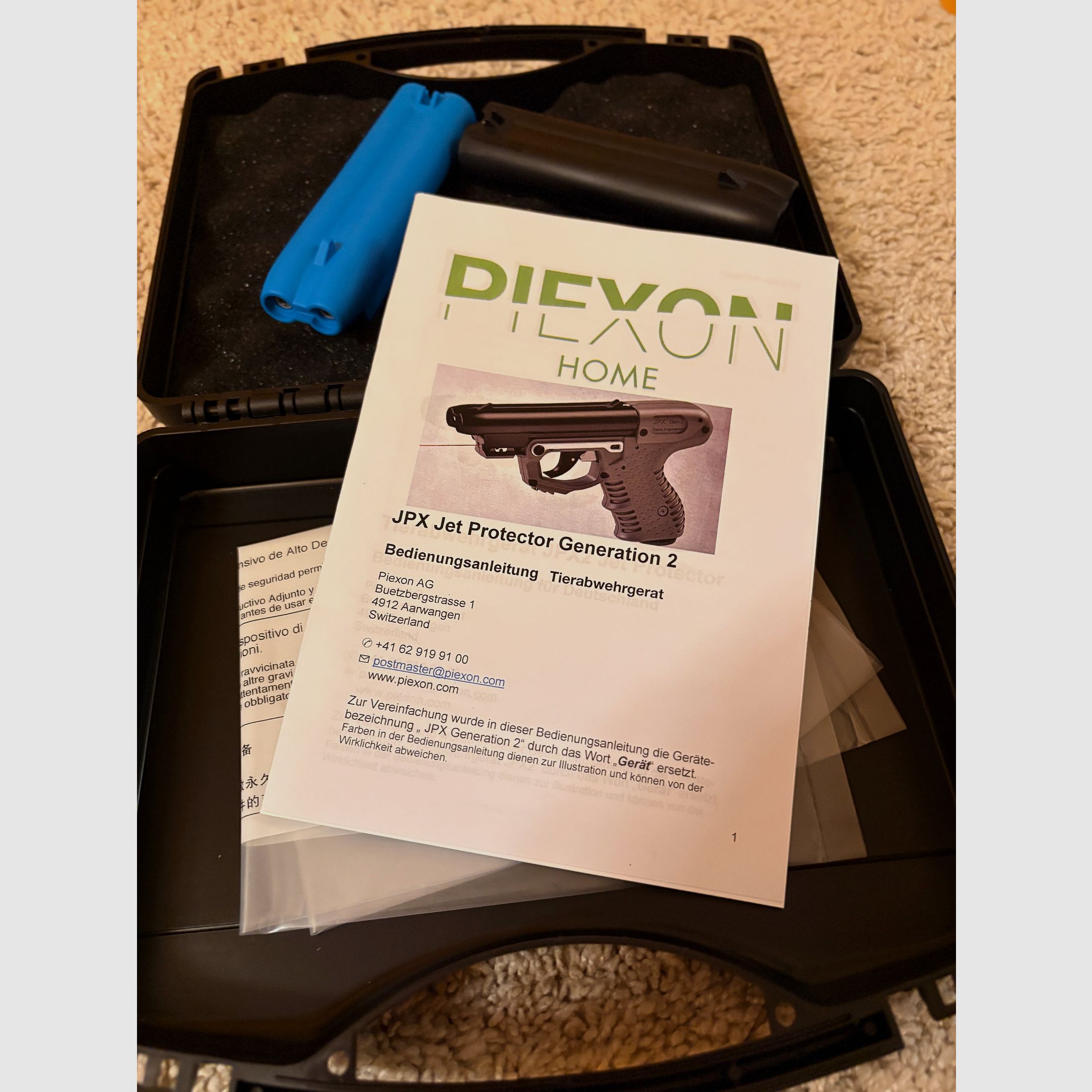 Piexon JPX Jet Protector Gen 2, laser, étui Kydex, cartouches de rechange