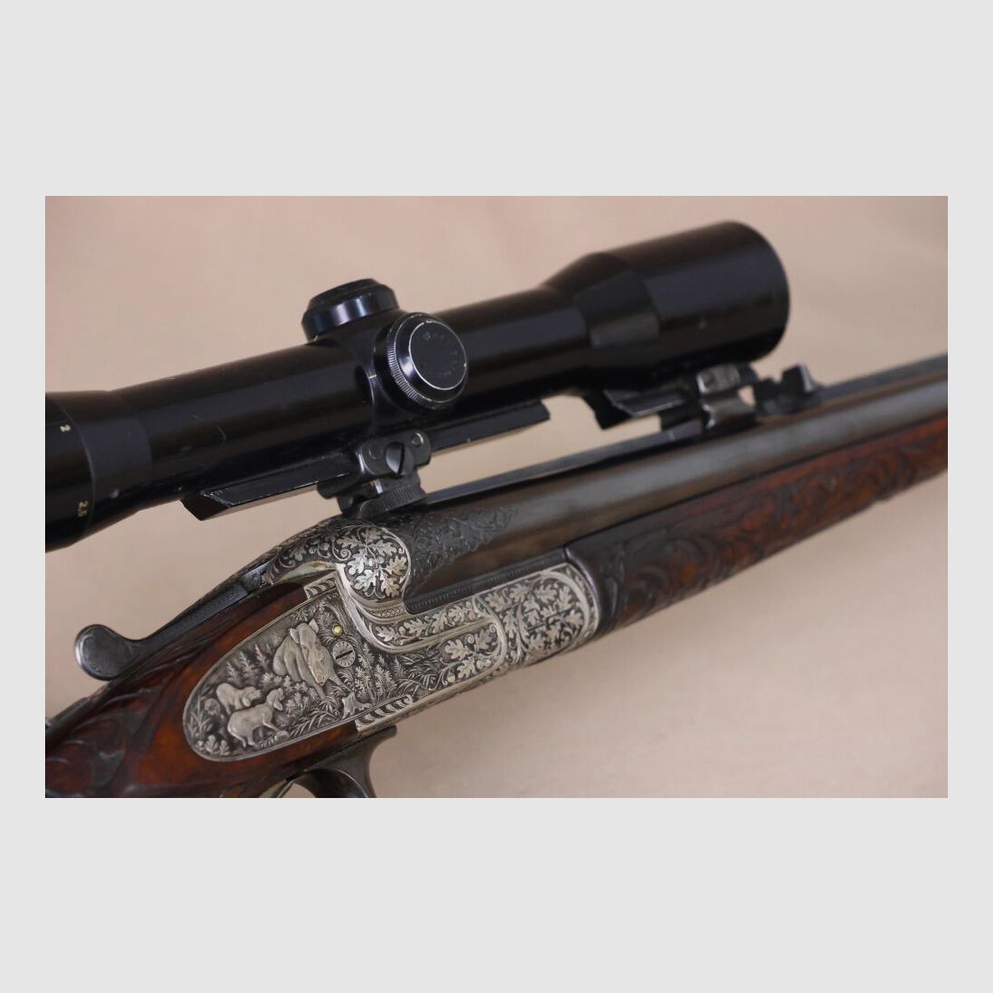 Ten FFM double rifle // Exclusive // Ejector! // Great engraving and walnut wood!!