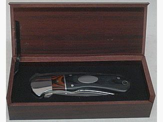 Couteau pliant plaque gravée - boîte cadeau, lame de 7 cm