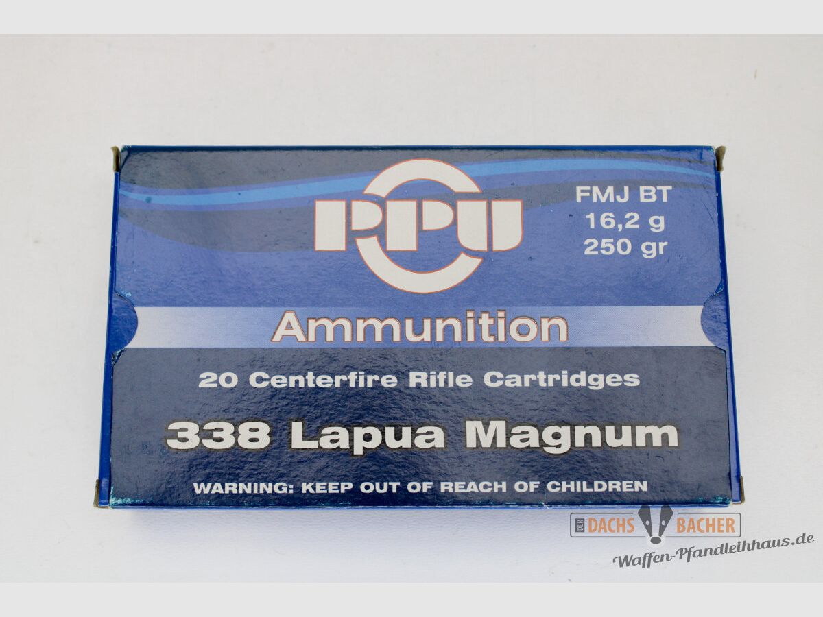 PPU Privi Partizan .338 Lapua Magnum 16,2g/250gr FMJ BT 20 cartouches