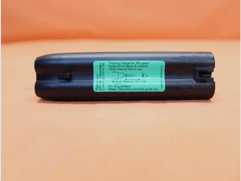 Piexon Jet Protector JPX Gen1: Afvuurapparaat voor irriterende stoffen (pepperspray) polymeer zwart 10% OC (OVERTOLLIG!) met extra trainingsmagazijn