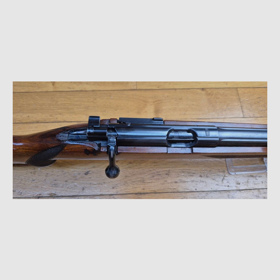 Very beautiful competition rifle Mauser ES350 B – III Reich – Model Meisterschaftsbüchse – 22LR – Beginner's weapon 1936 – Mono-serial number – Premium barrel – A chip at the end of the stock but overall in excellent condition, almost new – TBE, image 18 of 35