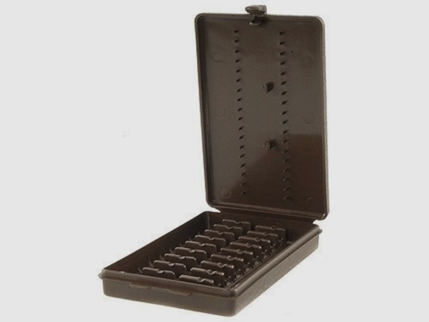 MTM custodia per cartucce W-9-SM-70 marrone con coperchio a ribalta per 9 cartucce .17 e inferiori.