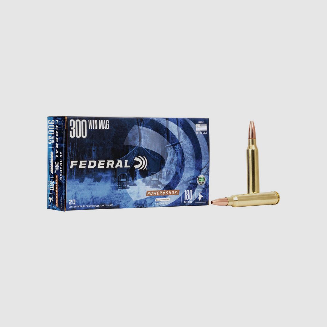 Büchsenmunition FEDERAL Power-Shok Copper – 300 Win. Mag. – 180 grains – HP, Bild 1 von 4