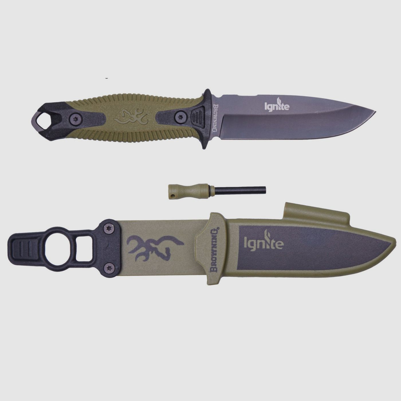 Browning Ignite hunting knife green with flint