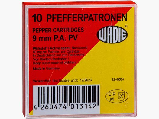 Pfefferpatronen 9 mm P.A. Wadie