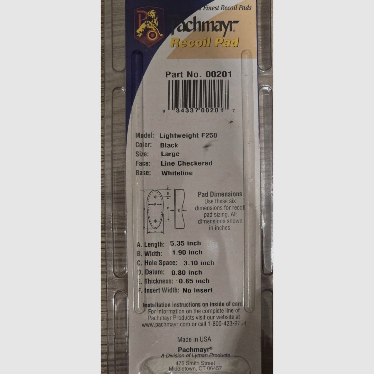 Pachmayr Lightweight F250 Large - Black Schaftkappe 