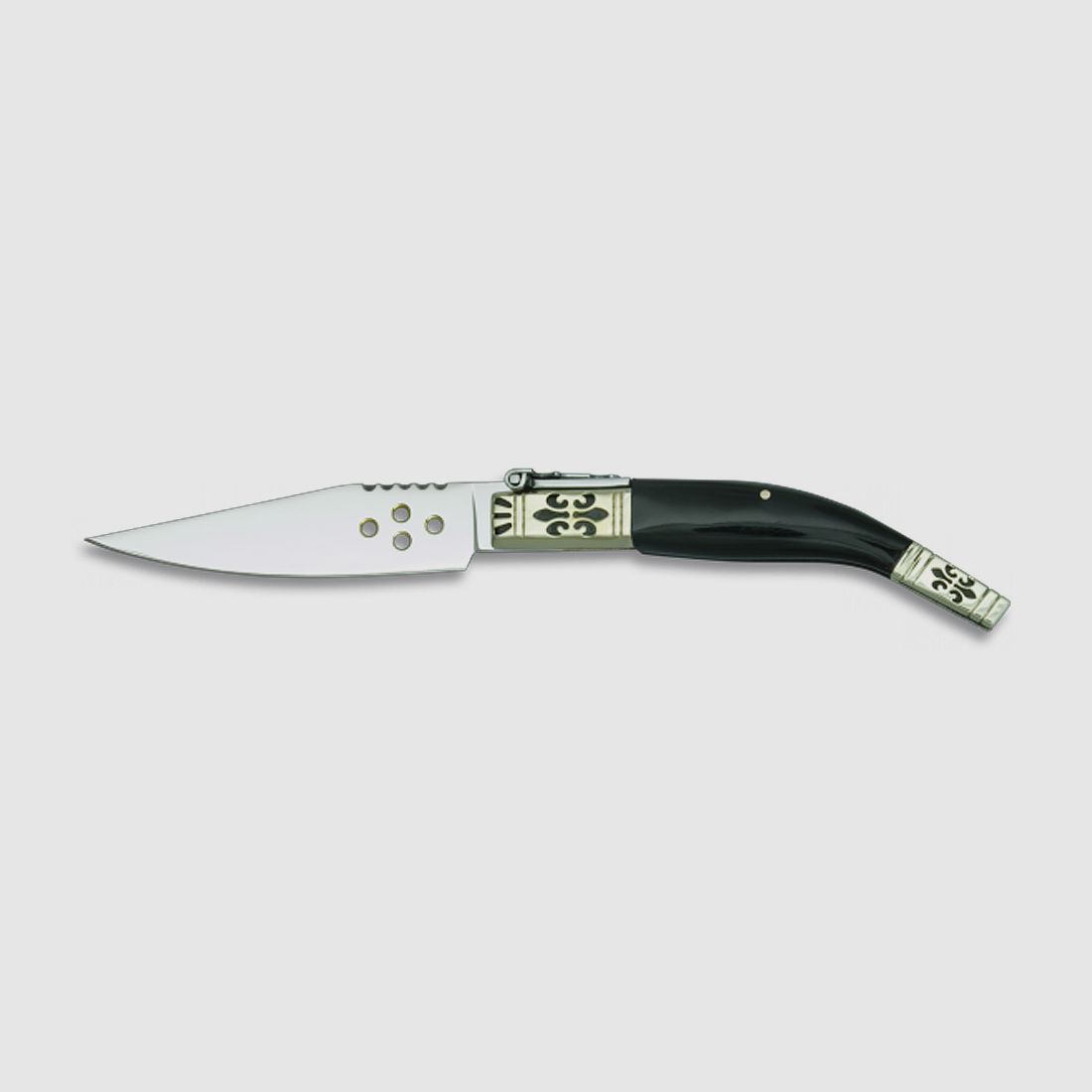 Spanisches Navaja Taschenmesser Alpaca 9cm Horn Geschenk-Box