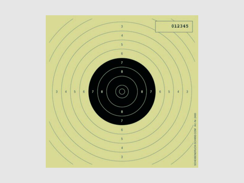 Air pistol target mirror 14x14cm numbered