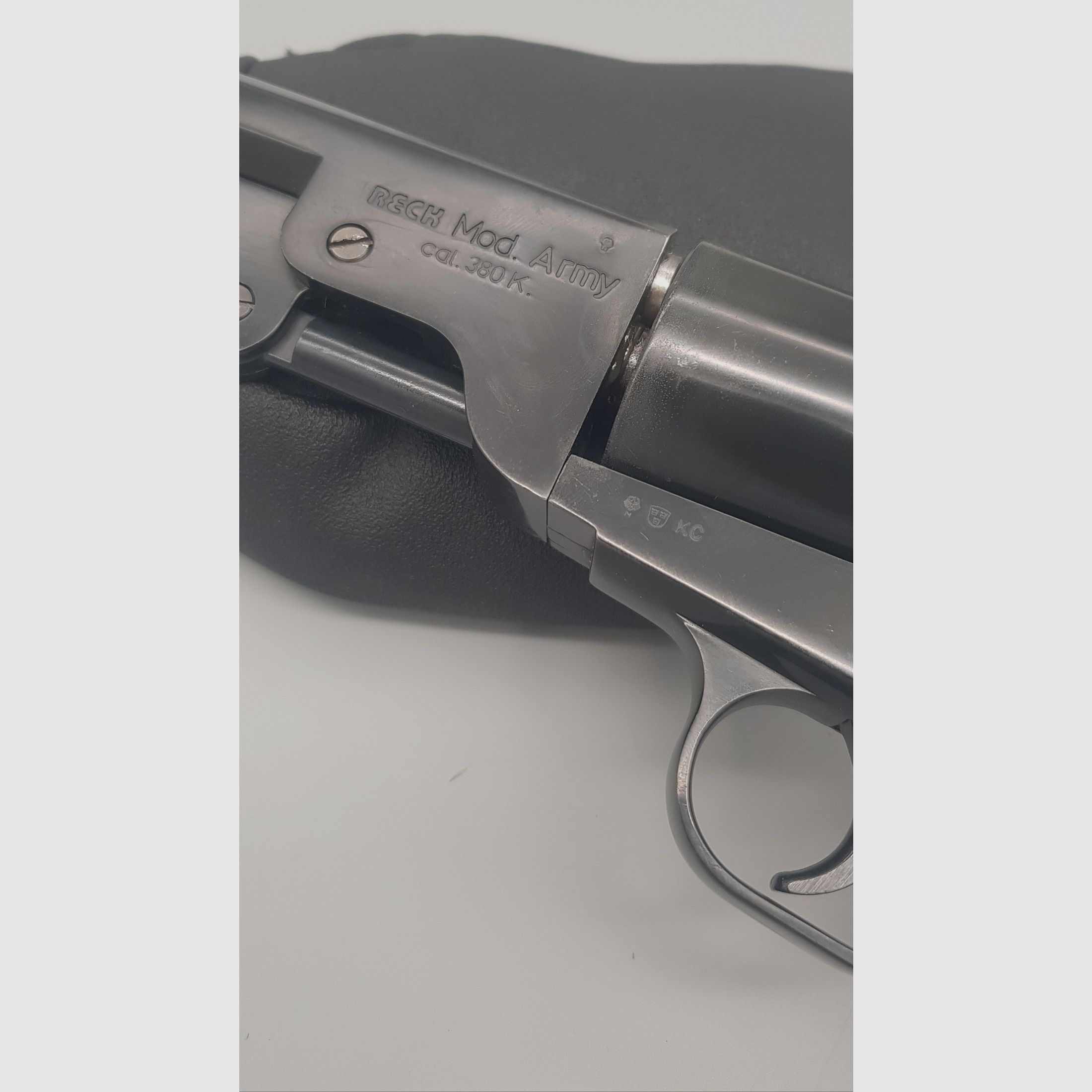 Reck Mod. Army Cal. 380 K 9mm RK Single Double  Action Schreckschuss SRS Western  Revolver PTB 325  sehr selten