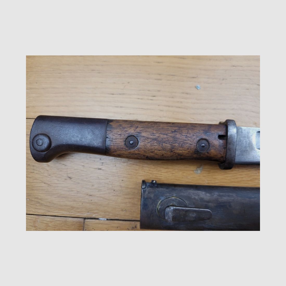 Buona baionetta tedesca di ricambio S14 – Fabbricazione "Bayard" Liegi – circa 1915 – Fodero di ricambio – TBE+, immagine 3 di 13