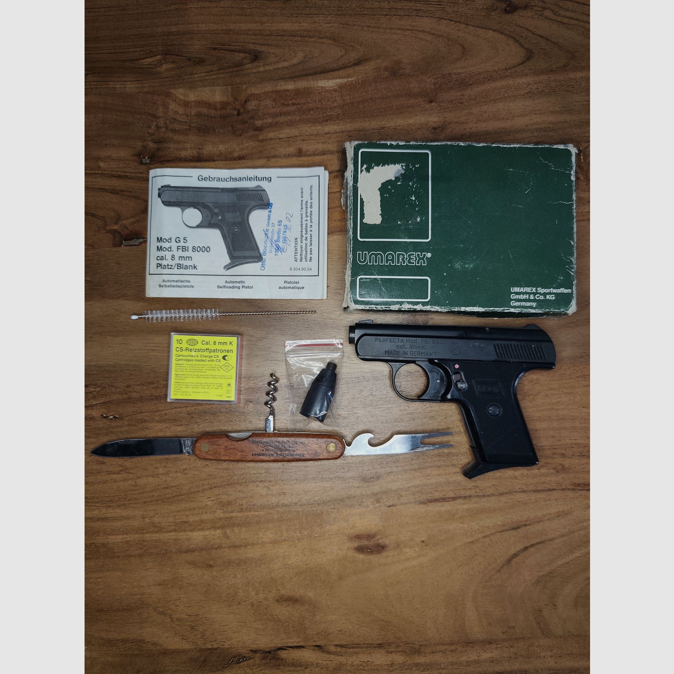 RECK Perfecta  Mod.FBI 8000 Kompletes Sammler - Set +CS Gas+Taschenmesser