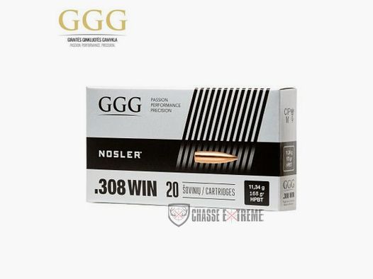 20 Munitions GGG Cal 308 Win 168Gr Nouvelle Génération