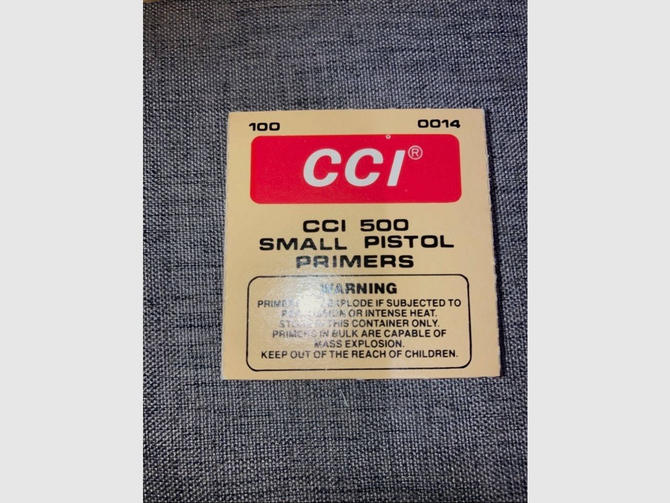 CCI 500 Zündhütchen Small Pistol 1500 Stück