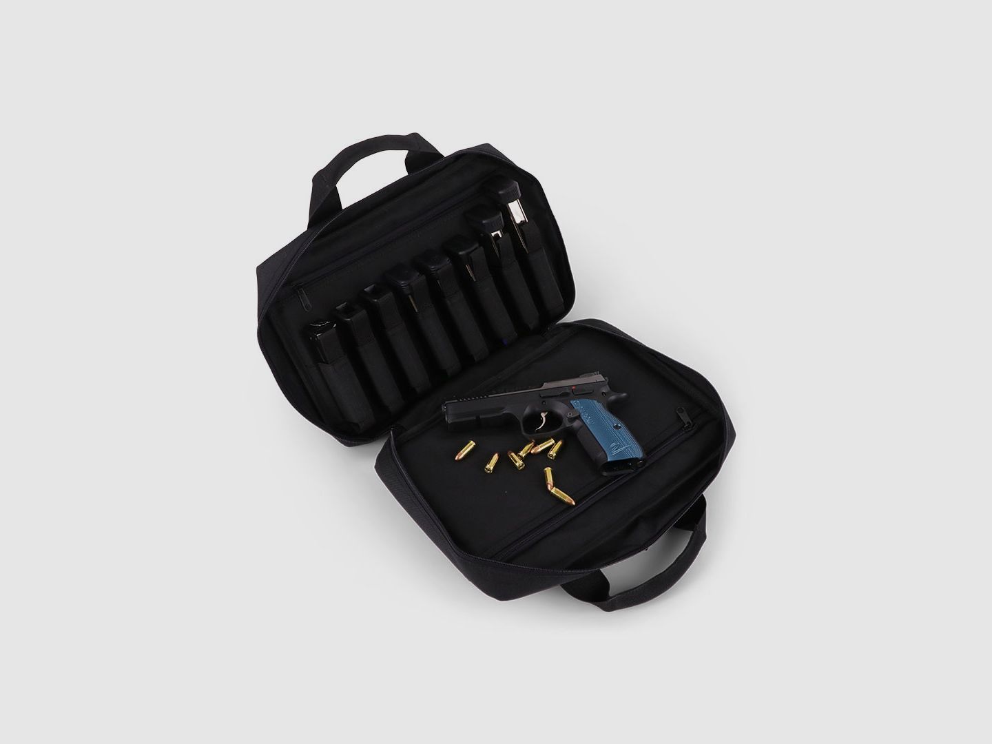 Winter Pistolentasche W8 für 2 Kurzwaffen – 8 Magazinhalter, 1000D, abschließbar (Night)