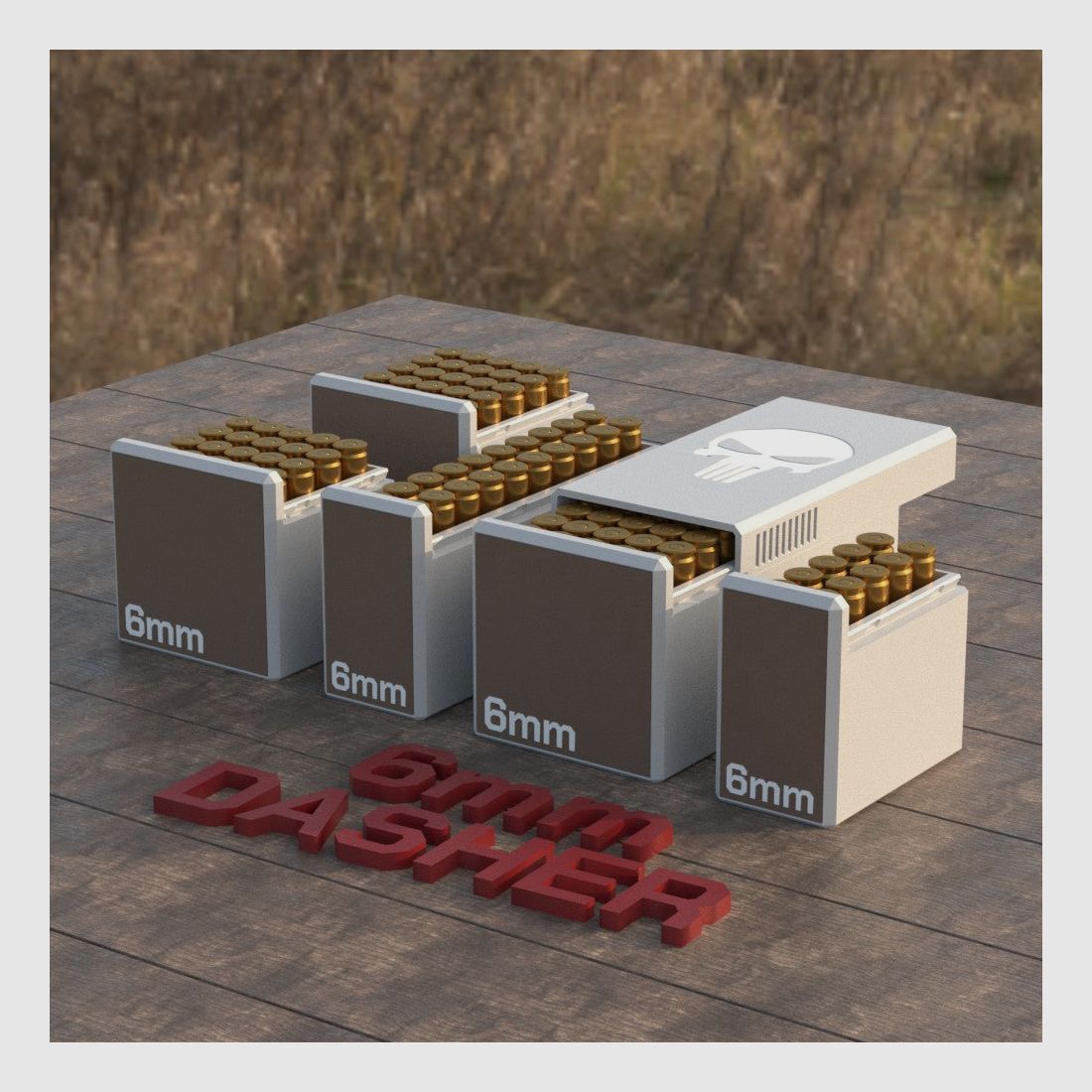 Filamelt Munitionsbox / Ammo Box 4.6x30 – Patronenbox ‘Schiebedeckel’ – 10 / 20 / 25 / 50 Runden