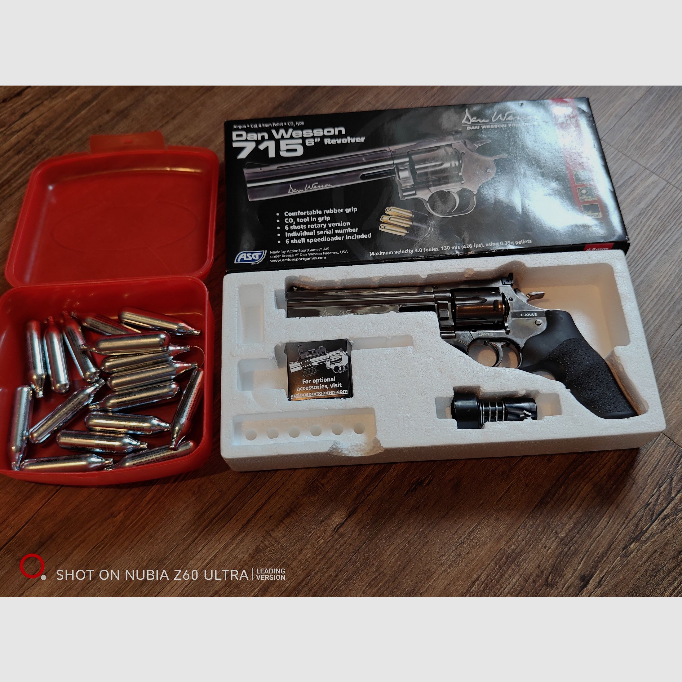 DAN WESSON 715 CO2 Revolver 4,5 mm Diablo inklusive Katuschen