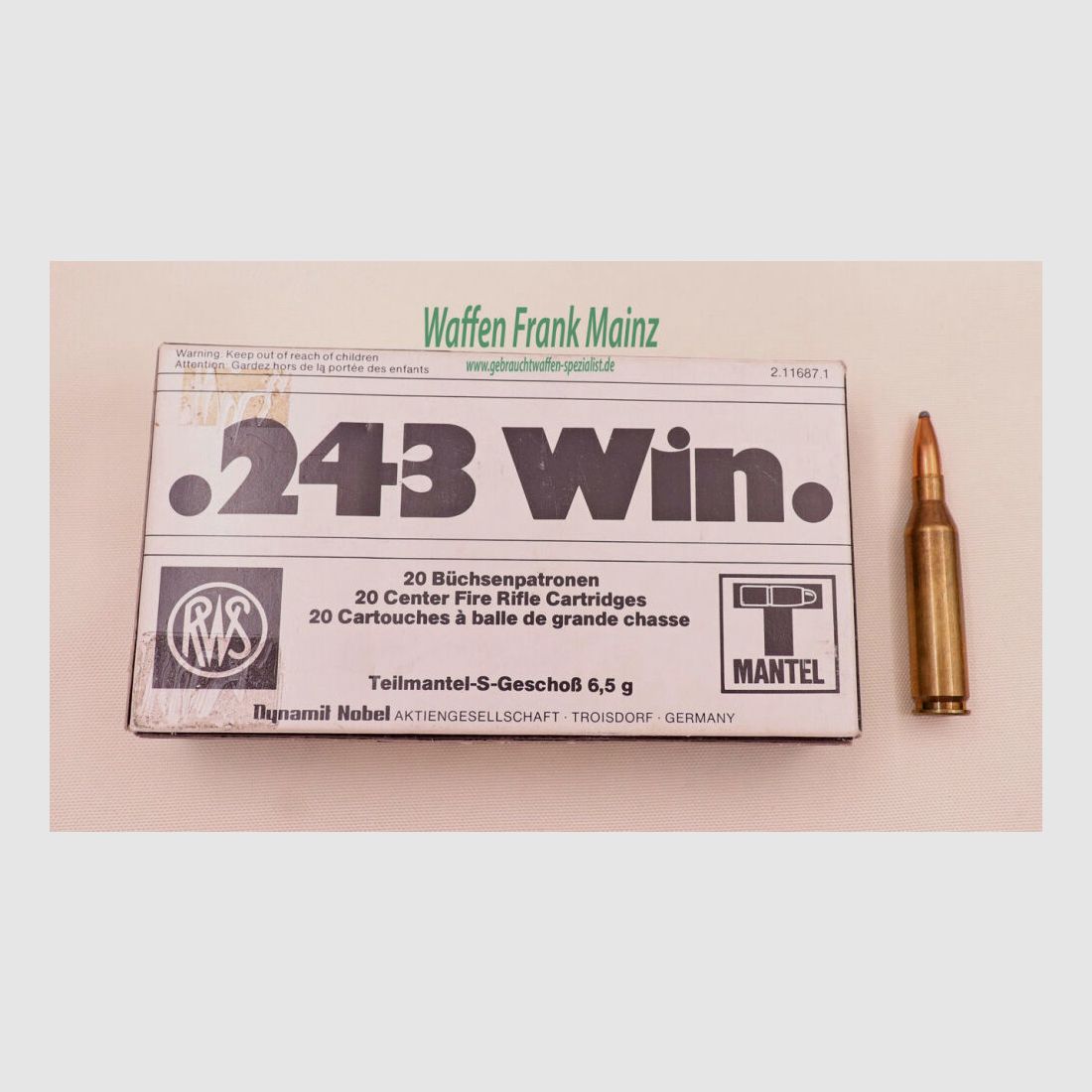 RWS (WZd.Fa.Rottweil) Büchsenpatronen .243Win
