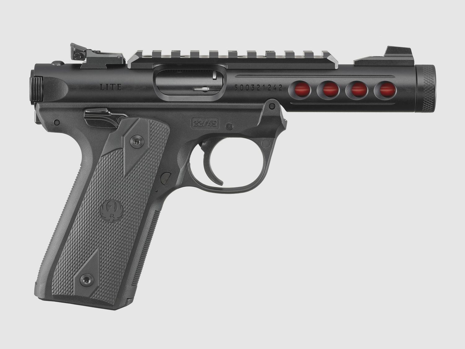 RUGER PISTOLE MARK IV 22/45 LITE .22 LR 4,4"/11,18CM SCHWARZ ANODIZED 1/2"-28