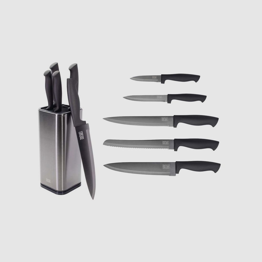 Taylor's Eye Witness, ensemble de couteaux de cuisine 5 pièces TITANIUM, SoftGrip, bloc de couteaux