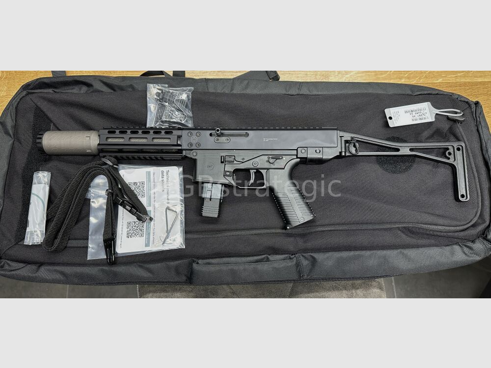 B&T AG halbautom. Büchse 9mmLuger GHM9 SD DE mit Integralschalldämpfer = Schallabsorberwaffe // bei uns mit H&K Riemen