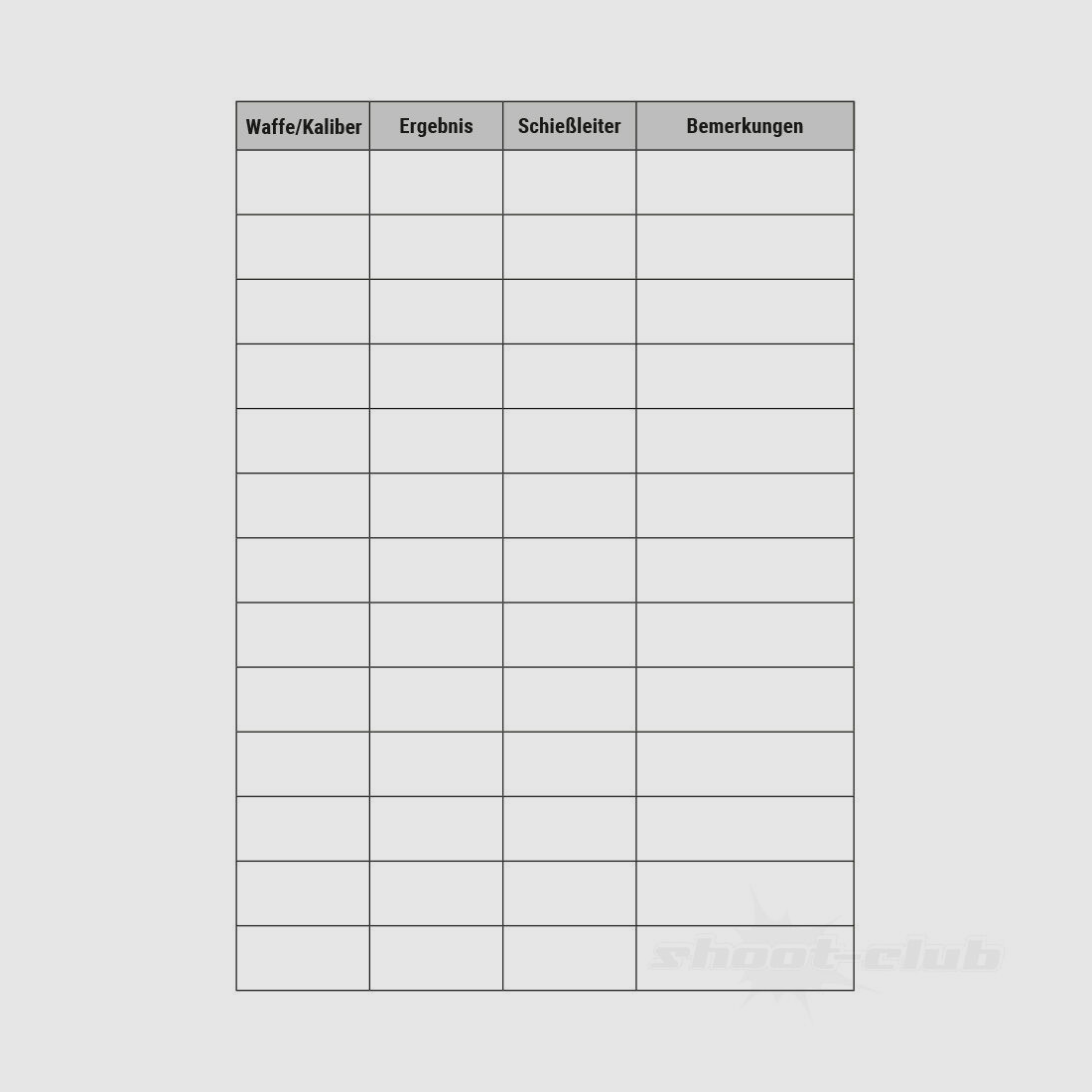 shoot-club GmbH Księga strzelecka Dowody strzeleckie