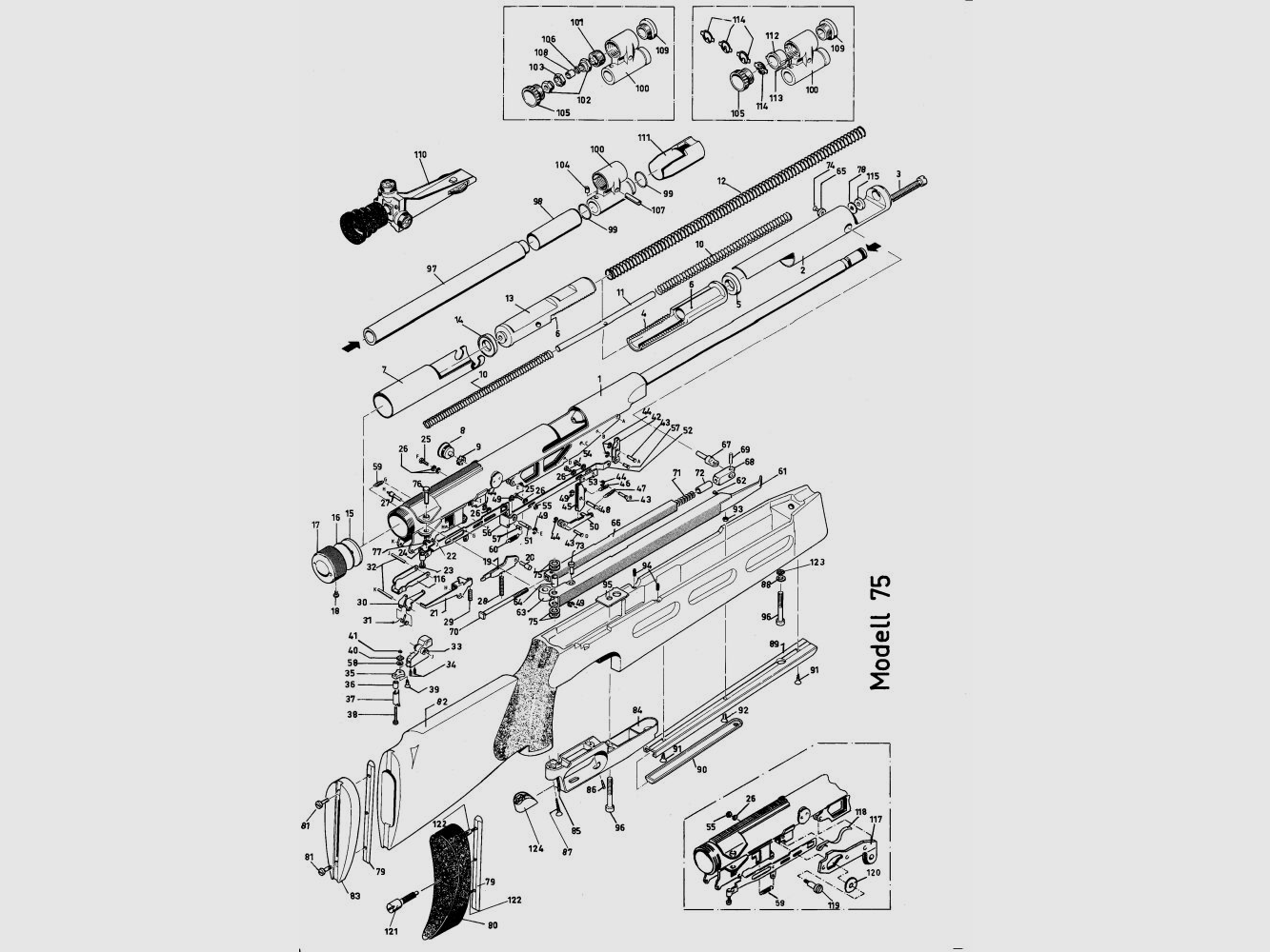 Diana Freier Teilesatz Luftgewehr Diana Mod. 75