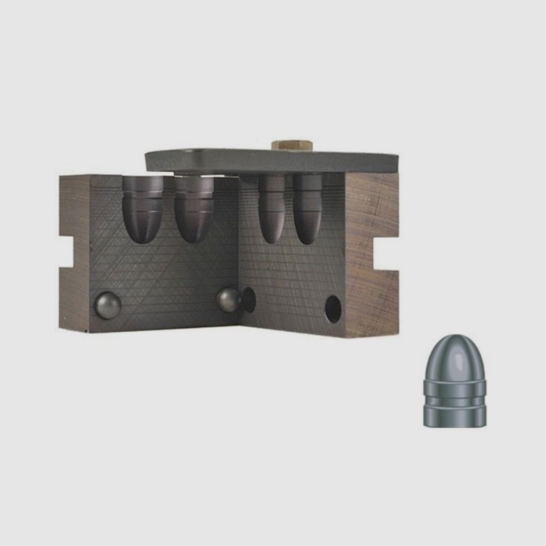 Stampo per fusione doppio RCBS .356 / 9 mm 124 gr / 8,0 g proiettili a testa tonda gas check .356