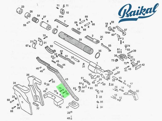 Schraube fĂĽr Handkantenauflage (Screw) fĂĽr Match-Luftpistole Baikal MP-46M