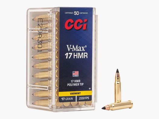 CCI .17 HMR 17gr V-Max 2550 FPS Munición