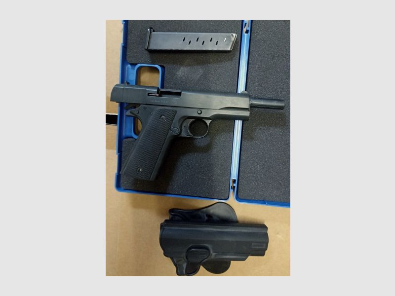 Colt Government 1911 A1 Schreckschuss Pistole 9mm P.A.K. (PTB 774) mit Tactical Paddle Holster