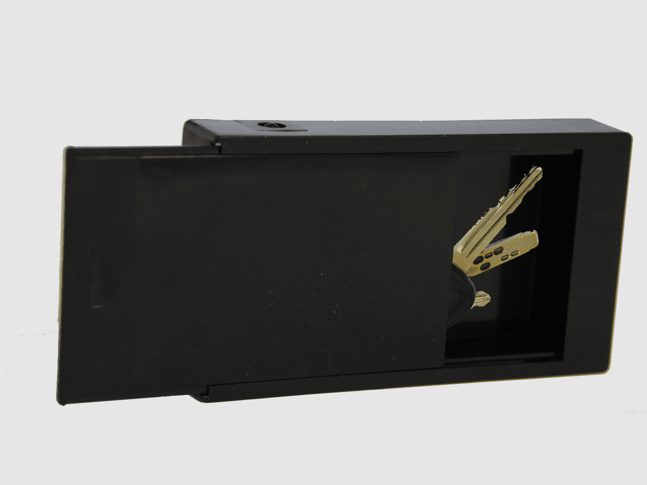 Magnetic key box with sliding lid