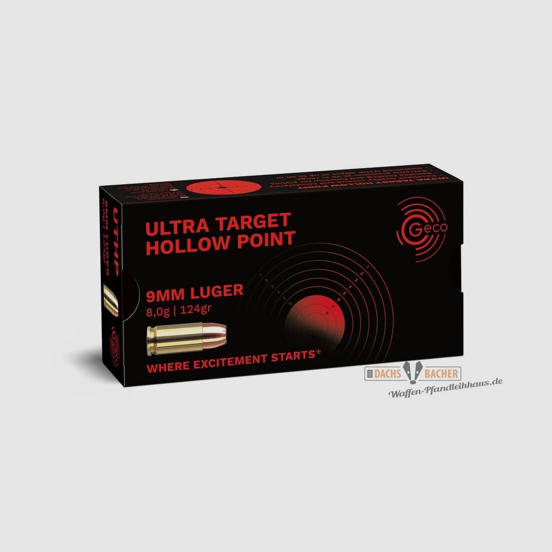 GECO 9 mm Luger UTHP Ultra Target Hollow Point 8,0g/124gr 50 cartouches