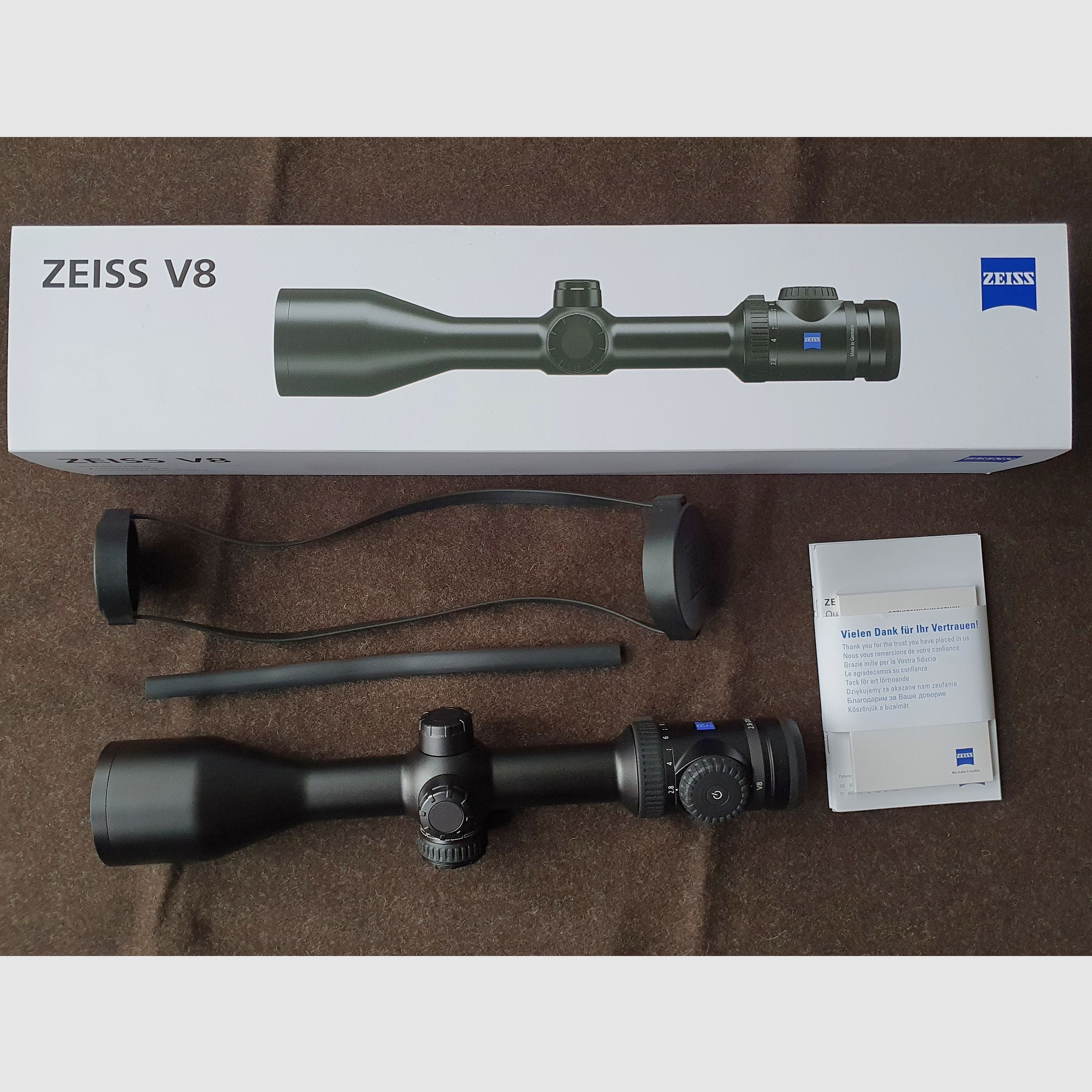 Zeiss V8 2,8-20x56 M (2. Generation) mit Schiene und Abs. 60 unbenutzt in OVP, 3 Monate alt 