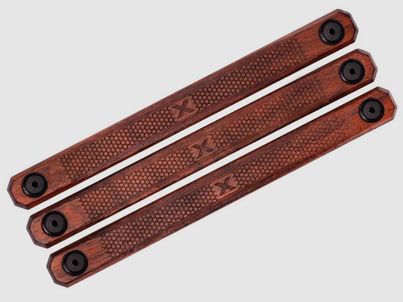 WOOX M-LOK Holz-Railcover Gen2 CHECKERED 3er SET, 2 Slots (2 M-LOK Langlöcher)