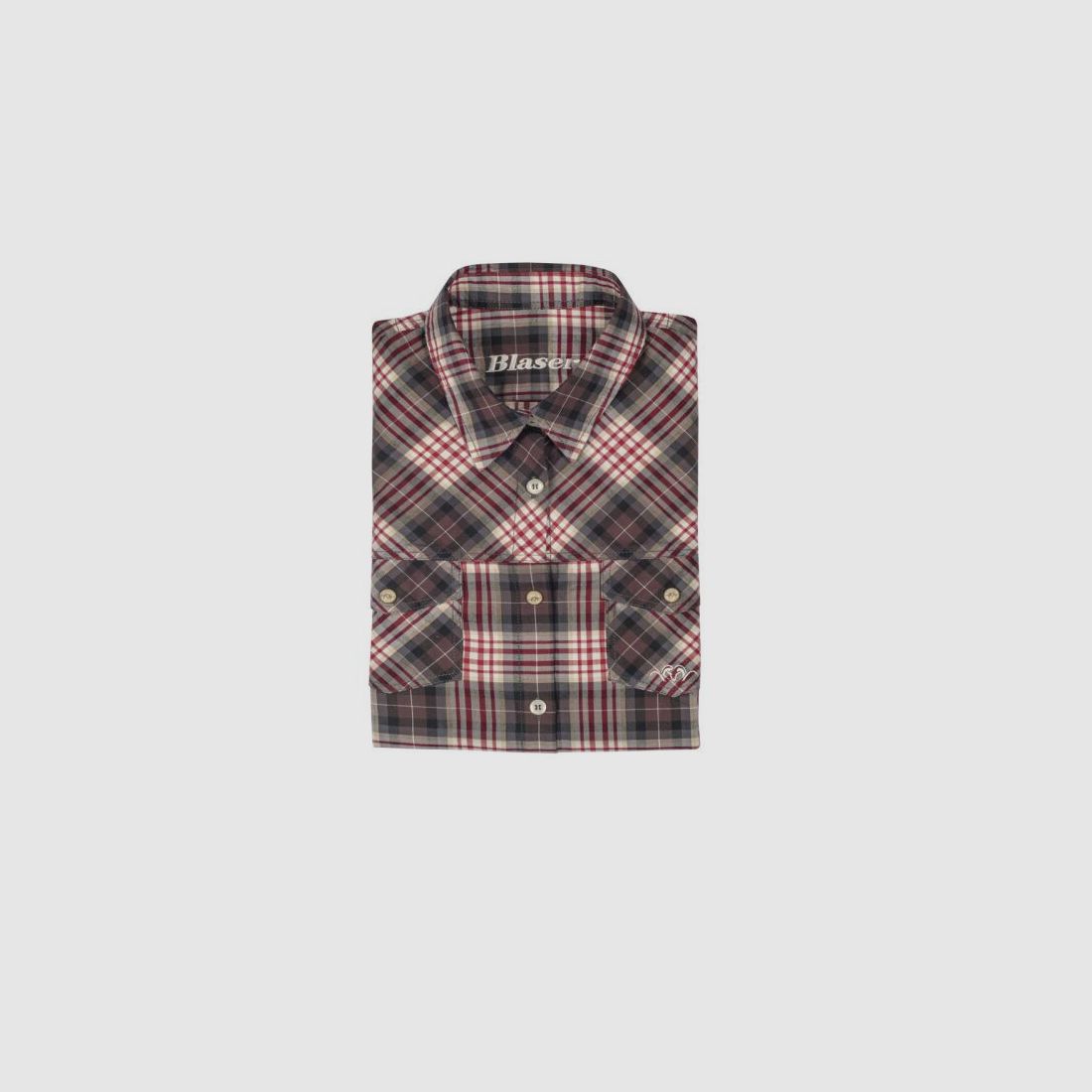 Blaser Twill Bluse Damen bordeaux/anthrazit/hellgrau kariert