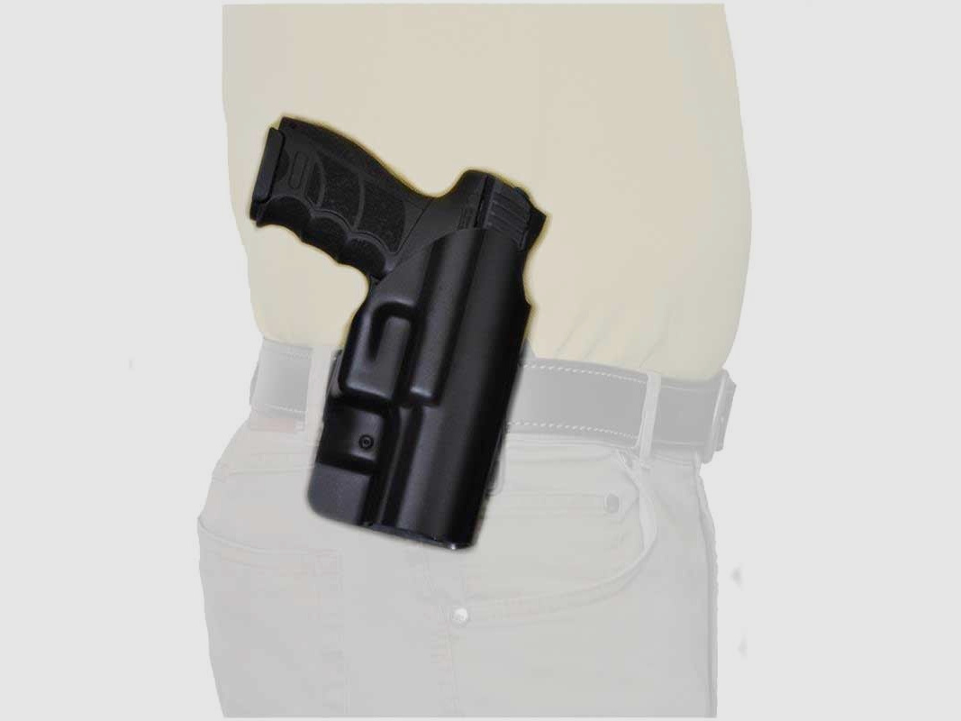 Kydex Gürtelholster mit Schnellsicherung Rechtshänder- Glock 19/23/25/32/38