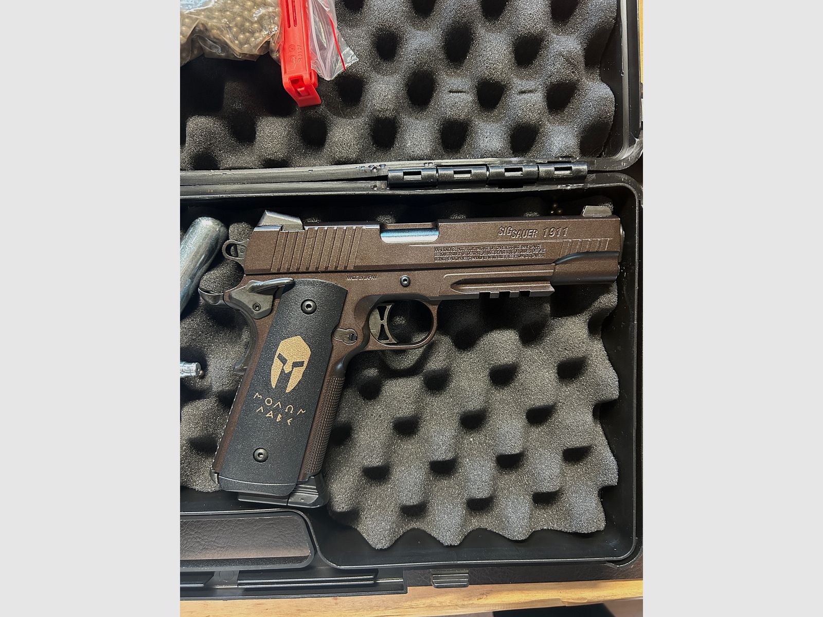 Sig Sauer 1911 Spartan CO2 Pistole Vollmetall Blowback 4,5 mm im Set