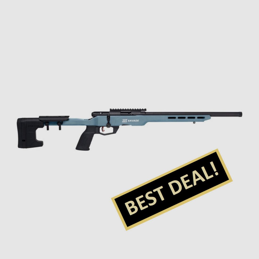 Savage B22 PRECISION TITANIUM BLUE .22 LR 18"/46CM 1/2"-28