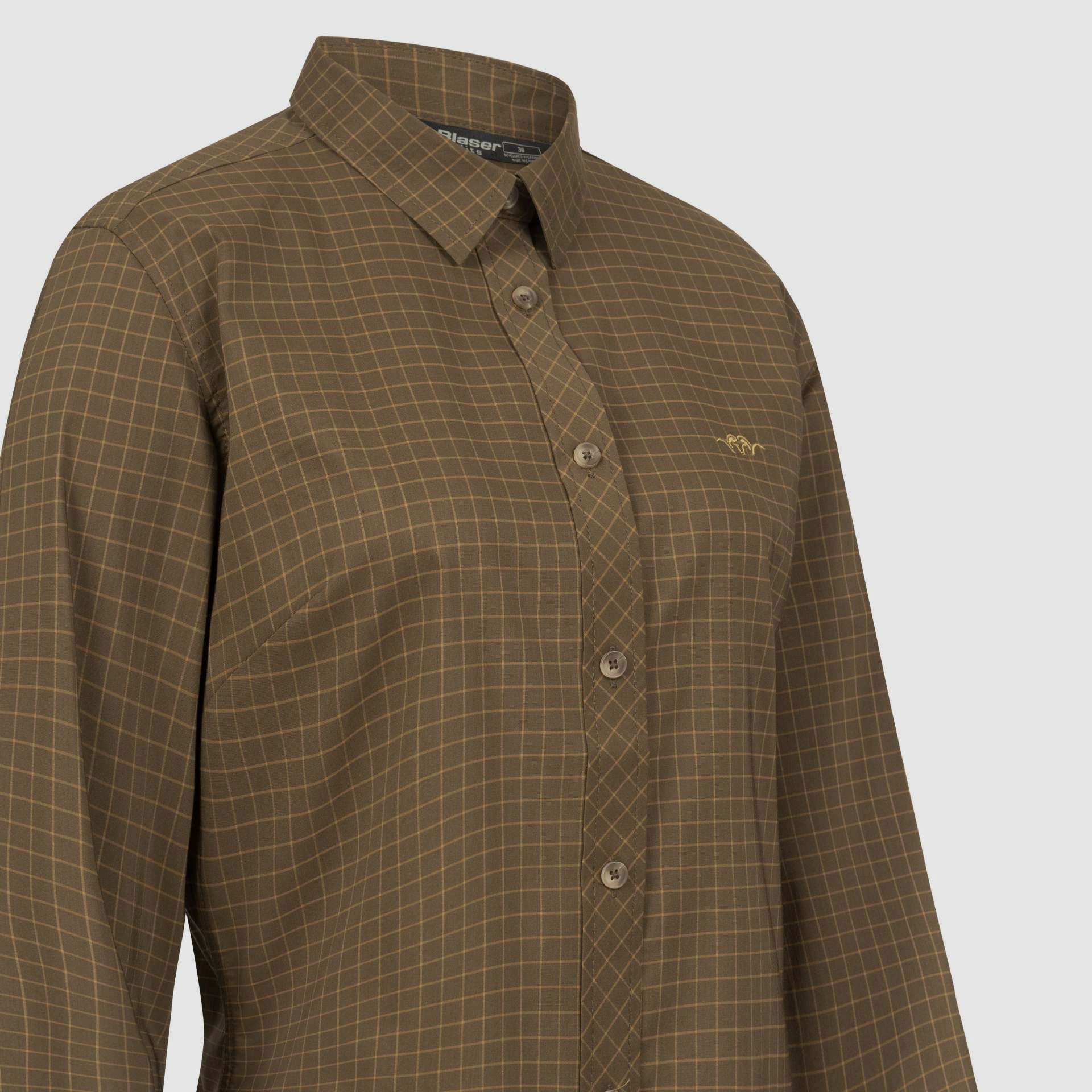 Blaser damska elastyczna bluzka Sergia Dark Olive Check, zdjęcie 3 z 3