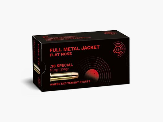 Geco .38 Special Full Metal Jacket Flat Nose 10,2g/158gr 50Stk.