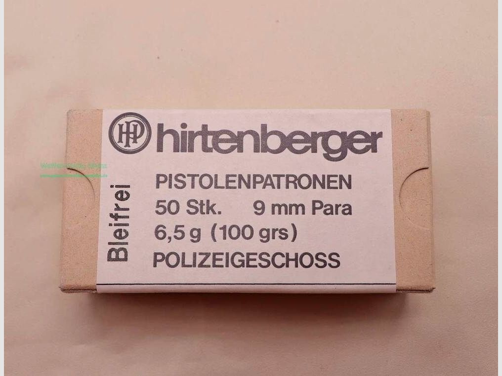 Hirtenberger / Austria Pistol Ammunition 9mm Luger/Parabellum/9x19