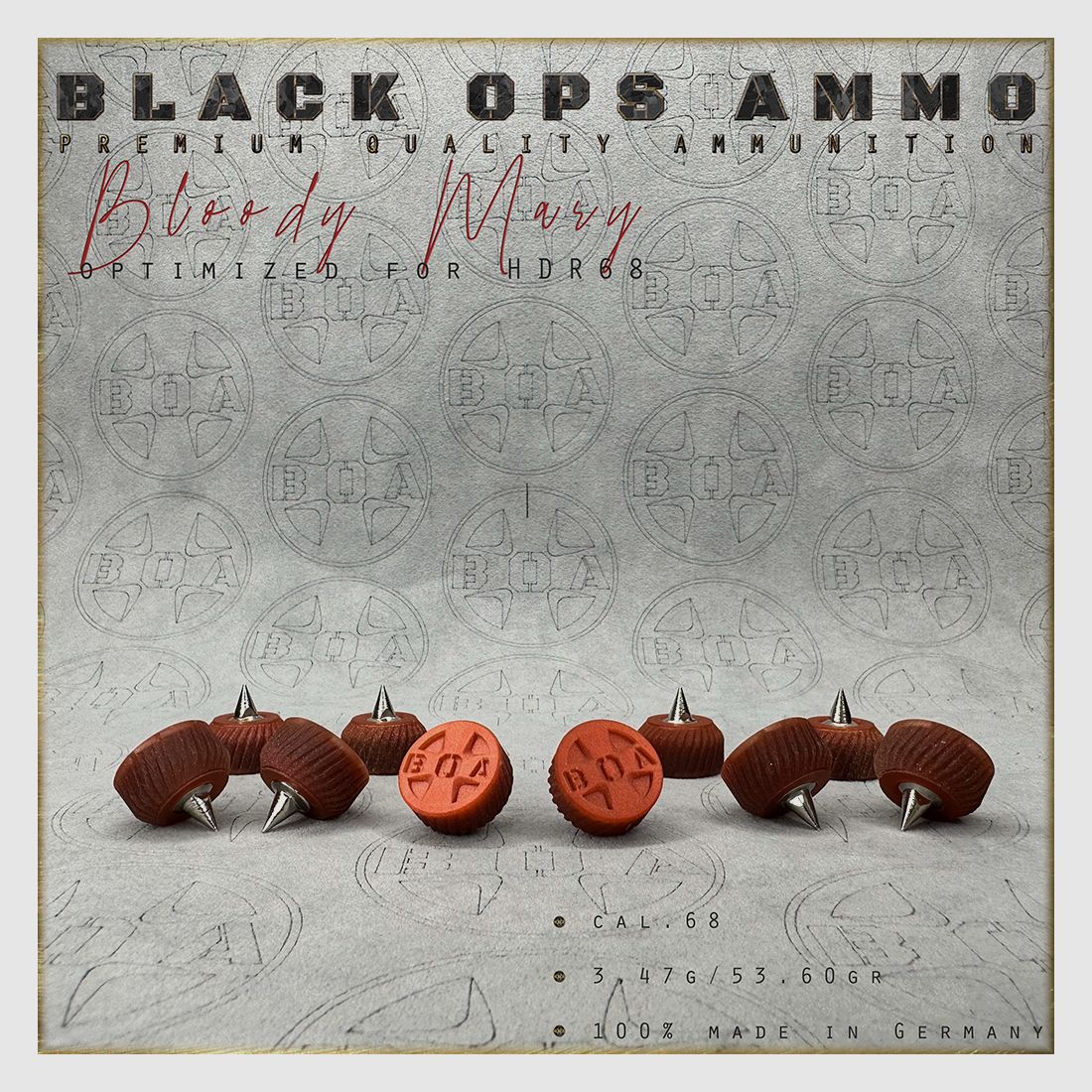 10x + 2 Bloody Mary BLACK OPS AMMO HDR 68 TR cal.68 ammunition T4E Umarex HDR68 TR68