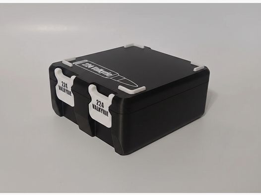 Filamelt ammunition box / 224 Valkyrie / 'folding / locking lid' / cartridge box, ammo box