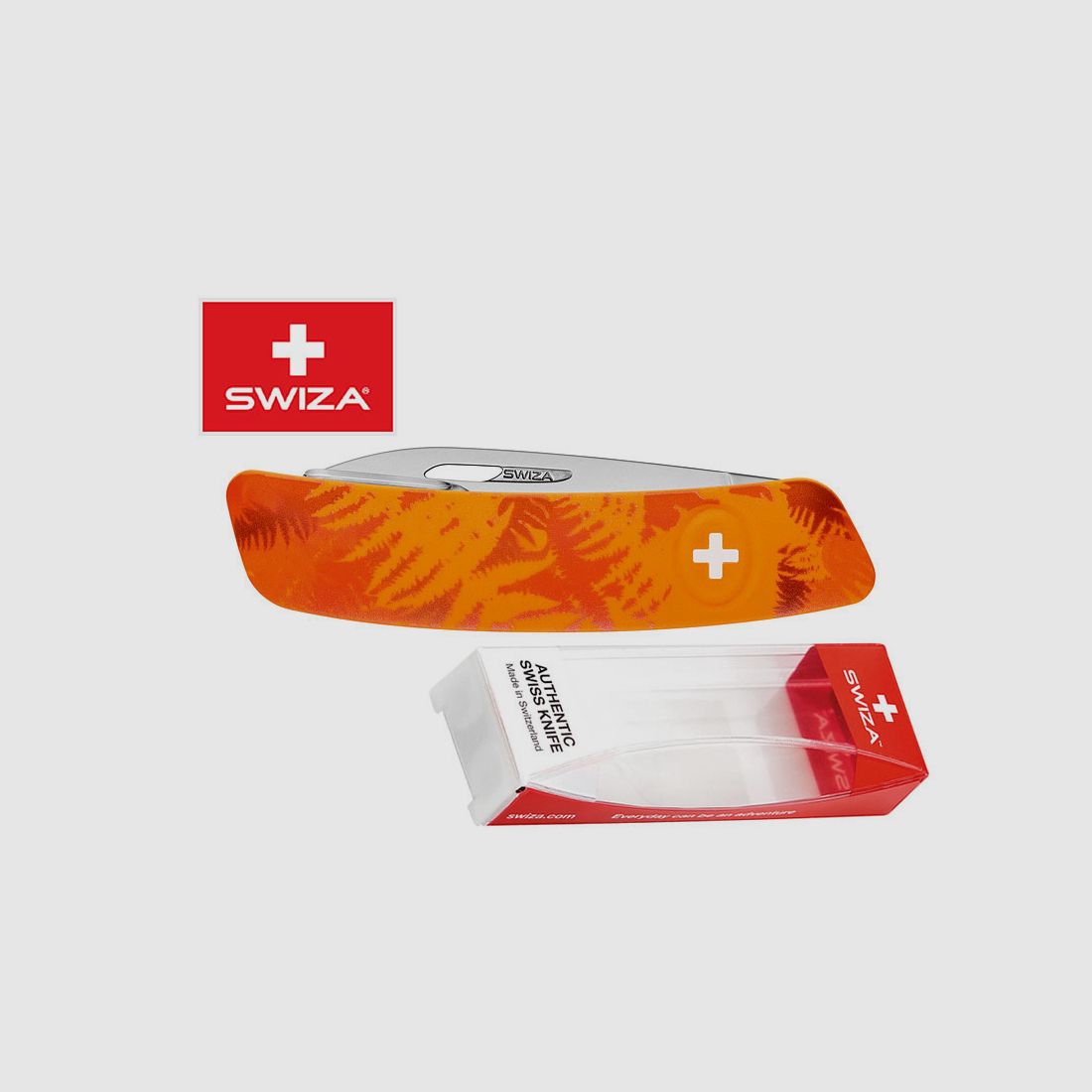 SWIZA Schweizer Messer FILIX D01 CAMO FARN ORANGE, Edelstahl 440, 6 Funktionen, Korkenzieher