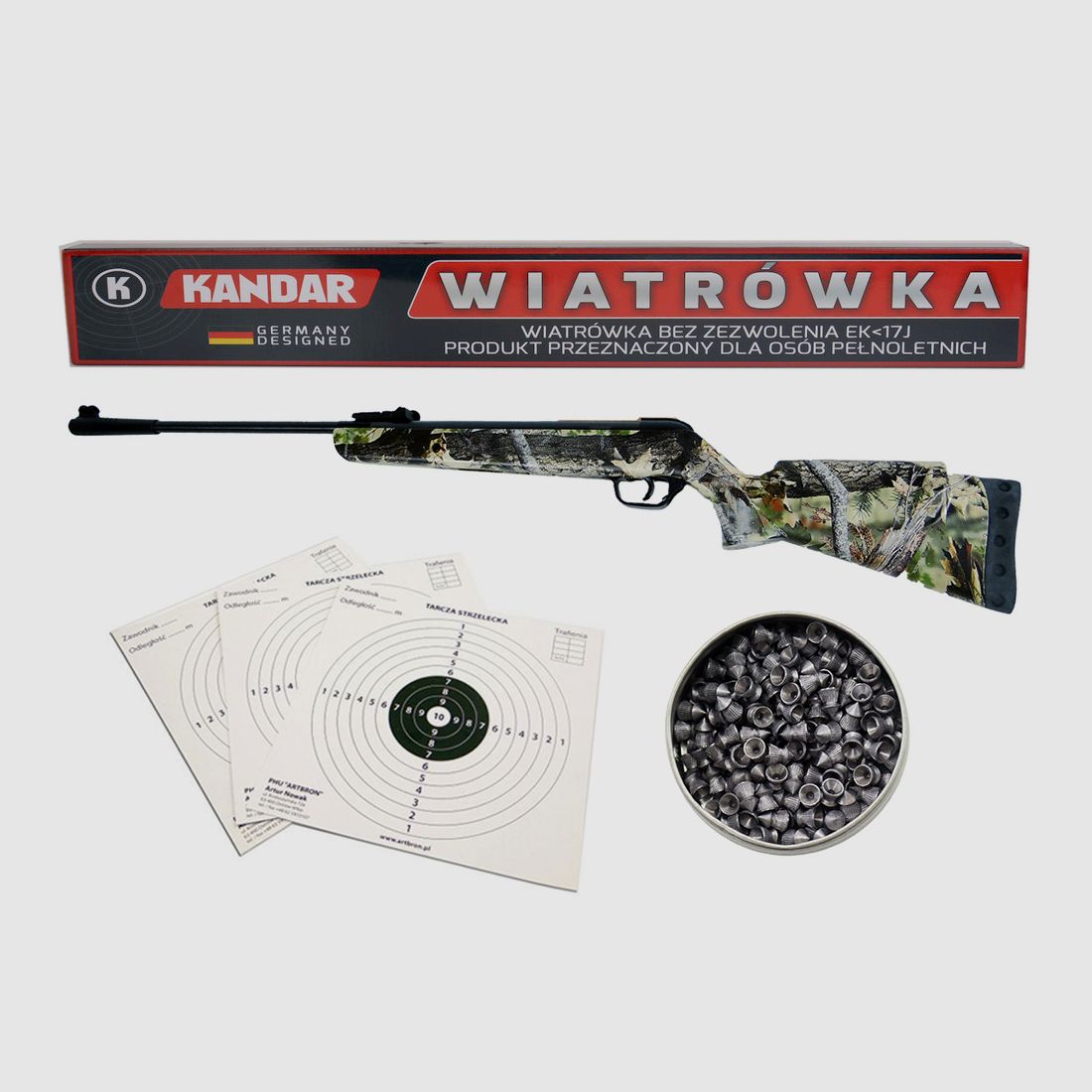 Wiatrówka karabinek Kandar LB600 kamuflaż kal. 4,5 mm