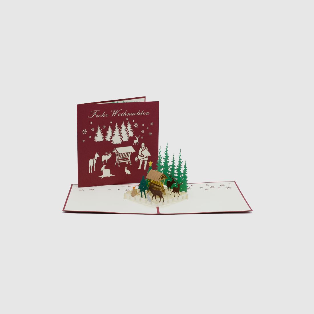 Pop-Up Karte "Futterkrippe" Weihnachtsedition