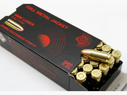 50 Schuss GECO 9mm Luger 9x19 Vollmantel Munition PistolenPatronen IPSC 8,0g 124gr #2318629 360 m/s